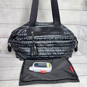 Skip‎ Hop Weekender Diaper Bag Black Polka Dot Lightweight Travel Tote Toy/Pad